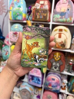 Loungefly Bambi Green Pink Butterfly Cardholder Wallet